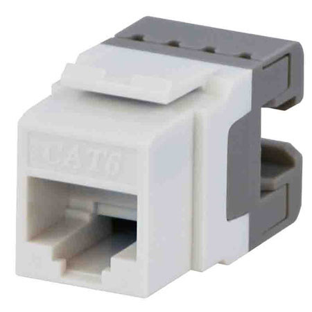 DataComm Electronics Keystone Category 6 Jack with 180 Deg Configuration, White