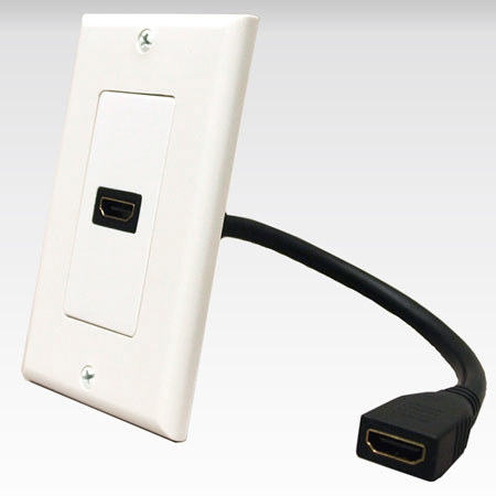 DataComm Electronics Standard Wall Plate with HDMI Connector & Pigtail