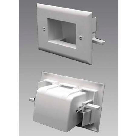DataComm Electronics Easy Mount Recessed Low Voltage Cable Plate, White