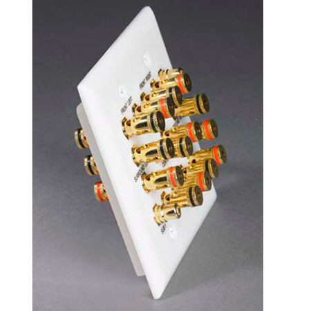 DataComm Electronics 7.2 Channel Speaker Wire Connector Double Gang Wall Plate