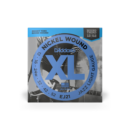 D'Addario EJ21 XL Nickel Wound Electric Guitar Strings, 12-52, Set of 6 Strings