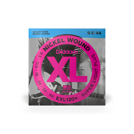 D'Addario XL Nickel Wound Electric Guitar Strings, Set of 6 Strings Super Light Plus .0095-.044