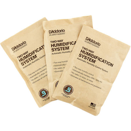 D'Addario Humidipak Maintain Replacement Two-Way Humidity Control System, 3-Pack