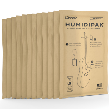 D'Addario Humidipak Maintain Replacement Two-Way Humidity Control System,12-Pack