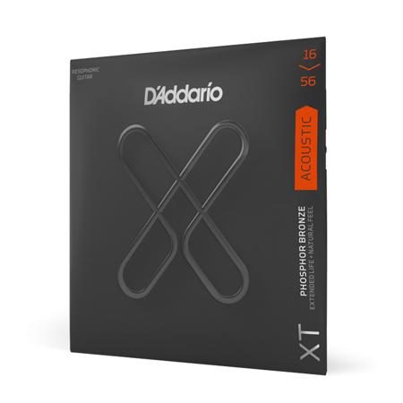 D'Addario XS Phosphor Bronze Resophonic Guitar Strings, Medium, 16-56 Gauge, Set of 6 Strings