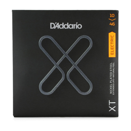 D'Addario XTE1046 XT Nickel Plated Steel Electric Guitar Strings, Regular Light, 10-46 Gauge, Set of 6 Strings
