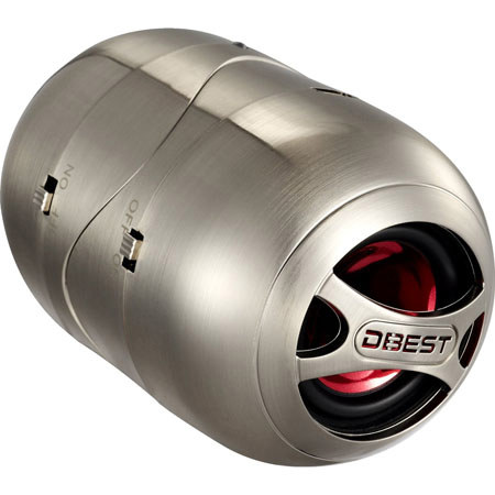 Dbest Duo Rechargeable Mini Speaker Set, Metallic Steel