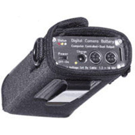 Digital Camera Battery 80 Watt, Two Outlet Rechargeable Battery Pack with Charger, Nylon Protective Carrying Case & Belt Clip, Black Finish
