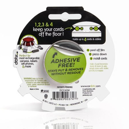 Dotz Cord Catcher for Cord and Cable Management, Black