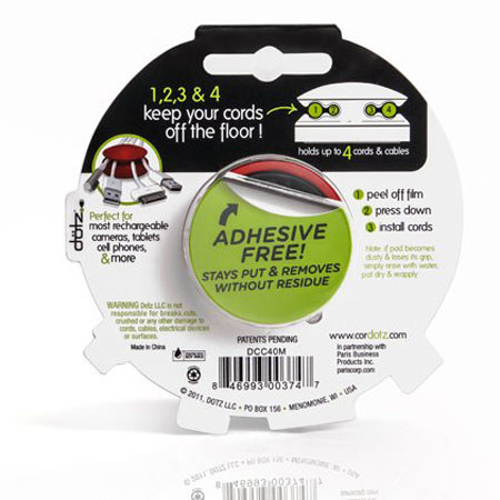 Dotz Cord Catcher for Cord and Cable Management, Red
