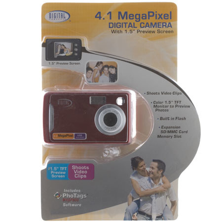 Digital Concepts 4.1 MP Point and Shoot Camera, Red