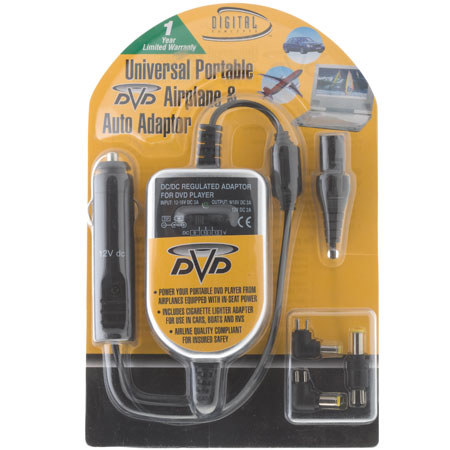 Digital Concepts DVD Car N' Plane Power Adptr,Univ 12V