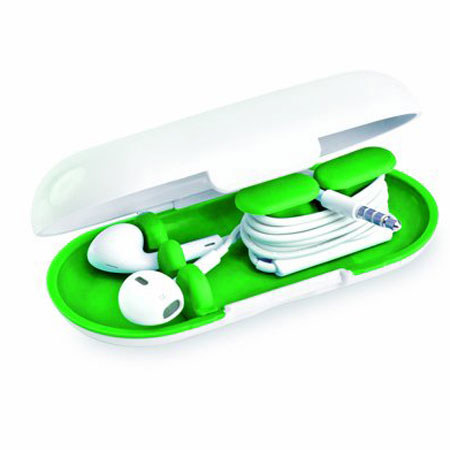 Dotz Earbud Case for Cord and Cable Management, Emerald