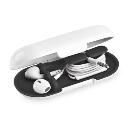 Dotz Earbud Case for Cord and Cable Management, Black