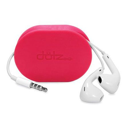 Dotz Flex Earbud Wrap for Cord and Cable Management, Magenta