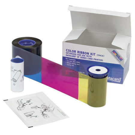 Datacard Color Ribbon & Cleaning Kit, YMCKT-K, 375 Prints