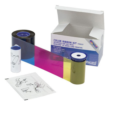 Datacard Color Ribbon & Cleaning Kit, YMCKT, 500 Prints per Roll