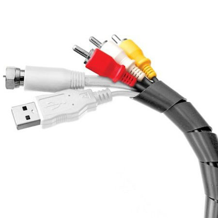 Dotz Spiral Tube for Cord and Cable Management, 6ft Long x 3/4" Diameter