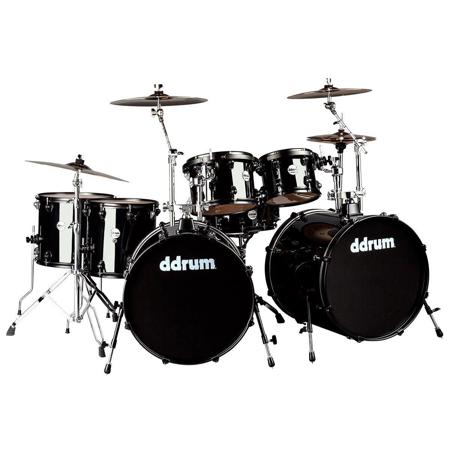 Ddrum Journeyman Gen.2 Double Down 7-Piece Drum Set, Midnight Black