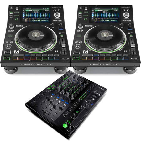 Denon 2x SC5000M Pro Single Deck Media Player W/Platter /X1800 4 Channel Mixer