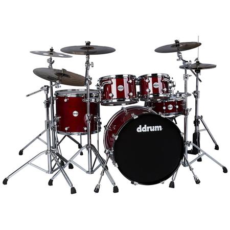 Ddrum Reflex Elite 522 5-Piece Drum Shell Pack, Transparent Red Lacquer