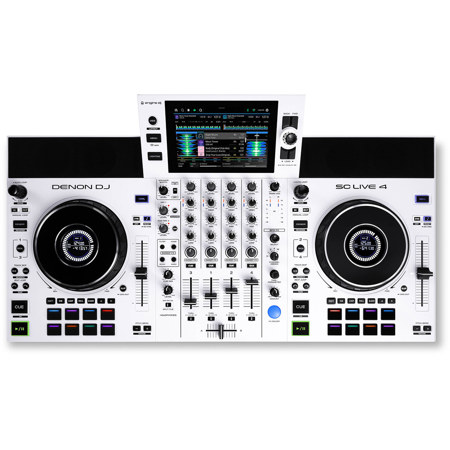 Denon SC LIVE 4 4-Deck Standalone DJ System with Wi-Fi, White