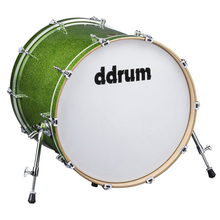 Ddrum Dios Maple 20x22" Bass Drum, Emerald Green Sparkle