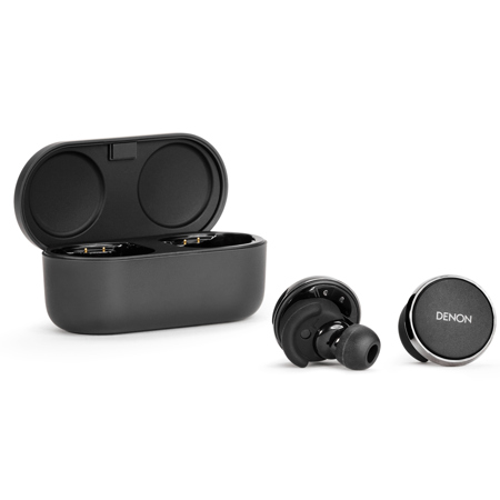 Denon PerL True Wireless Active Noise Cancelling Earbuds, Black