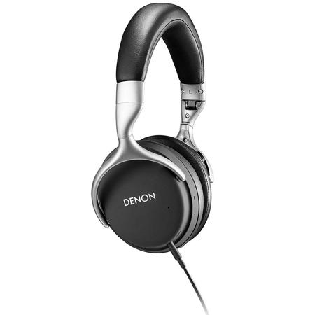 Denon AH-GC25NC Noise Cancellation Over-Ear Wired Headphones, Dual Mic, Black