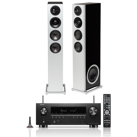 Denon AVR-S970H 7.2-Ch 8K AV Rx w/Demand D15 Left and Right Floor Speaker, Black