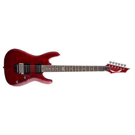 Dean Guitars Custom 350 Floyd Electric Guitar 24 Frets C Shape Neck Rosewood Fretboard Trans Red