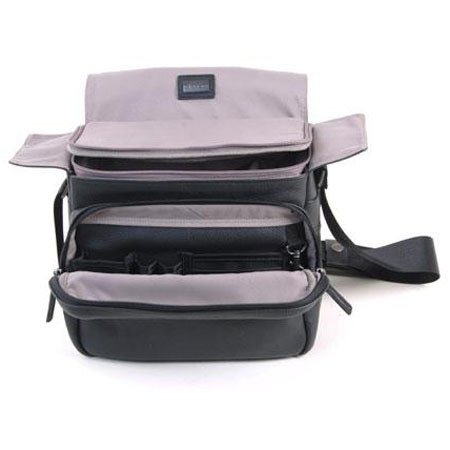 Delsey Corium 3 Black Pebble Leather Lux Shoulder Bag