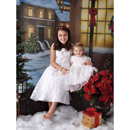 Denny Manufacturing 5'x7' Victorian Christmas Freedom Cloth Backdrop