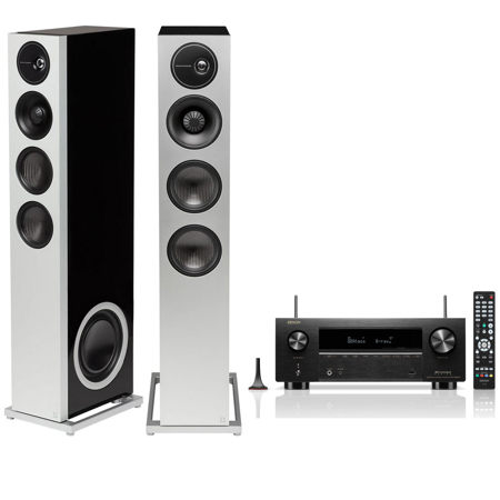 Definitive Technology D15 Floorstanding Speaker, Pair, Black w/ 7.2 Receiver