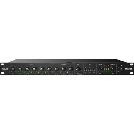 Denon DN-312X 12 Channel 1U Rack-Mounted Line Mixer with Mic Priority