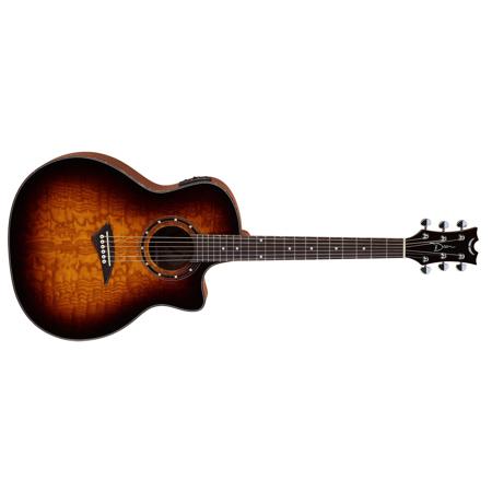 Dean Exotica Quilt Ash A/E Semi Acoustic Guitar, Trans Brazillia
