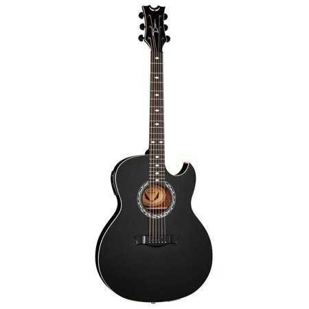 Dean Exhibition Acoustic Electric Guitar, Ebony Fretboard, Black Satin EX  BKS