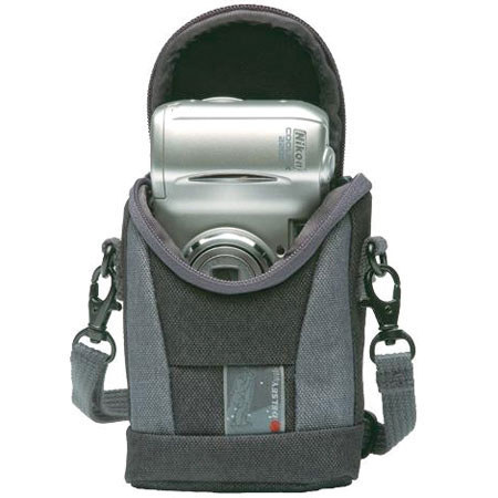 Delsey GOPIX 3BG, Compact Belt/Shoulder Pouch for Digital or Point & Shoot Cameras, Color: Black/Gray