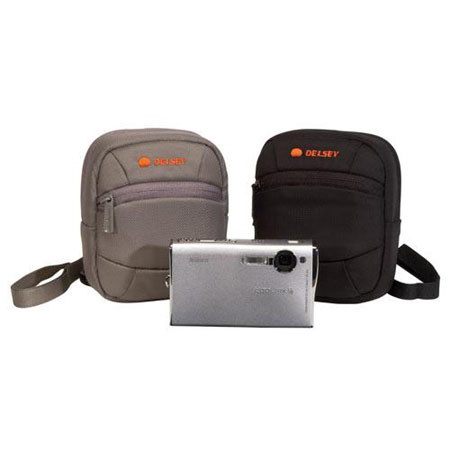 Delsey ODC5, Small Zippered Digital Camera Pouch, Light Grey #DLODC5G
