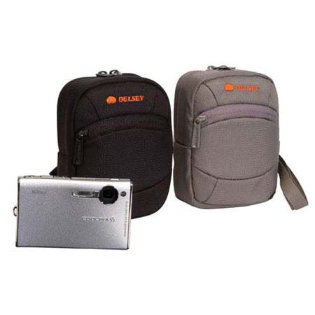 Delsey ODC7, Zippered Lip Digital Camera Belt Pouch, Black #DLODC7B