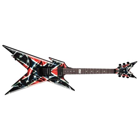 Dean Razorback Guitar with Hardshell Case, Rebel Flag Graphic