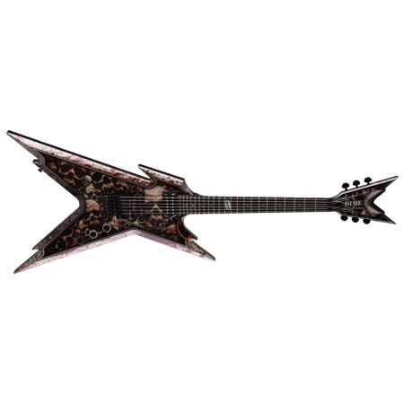Dean Razorback Guitar with Hardshell Case, Skulls Graphic