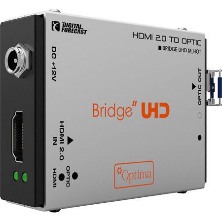 Digital Forecast Bridge UHD M_HOT HDMI 2.0 to Single-Mode LC Fiber Optic Transmitter with SFP Module