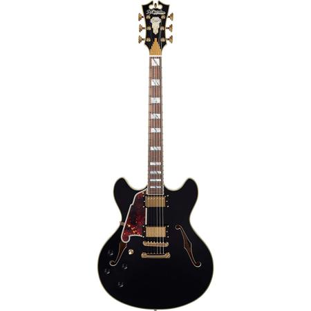 D'Angelico Guitars Excel DC 16" Left Handed Guitar, Stop-Bar Tailpiece, Black