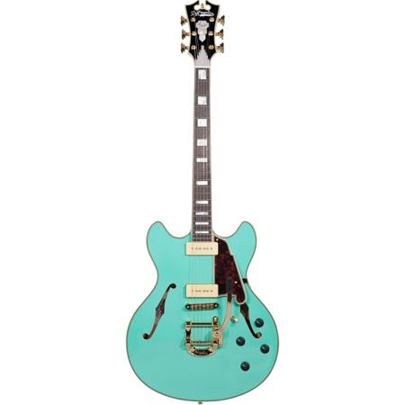 D'Angelico Guitars Excel DC Shoreline 16" Double Cutaway Guitar, Surf Green