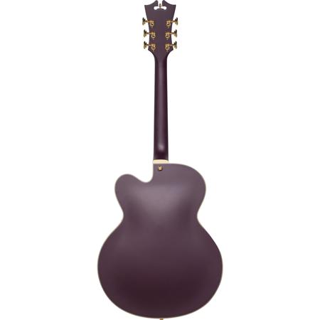 D'Angelico Guitars Deluxe EXL-1 Archtop Electric Guitar, Matte Plum