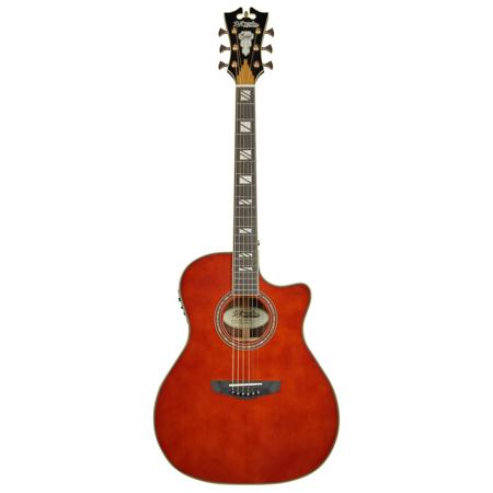 D'Angelico Guitars Excel Gramercy Single-Cutaway Grand Auditorium Acoustic Electric Guitar, Ebony Fingerboard, Auburn
