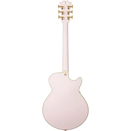 D'Angelico Guitars Deluxe SS LH Electric Guitar, Stairstep, Matte Rose Pink