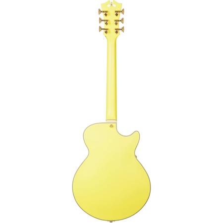 D'Angelico Guitars Deluxe SS LH Electric Guitar, Stop-Bar, Matte Electric Yellow
