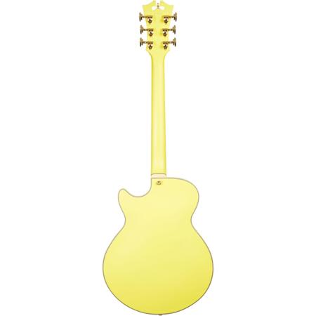 D'Angelico Guitars Deluxe SS Electric Guitar, Stop-Bar, Matte Electric Yellow
